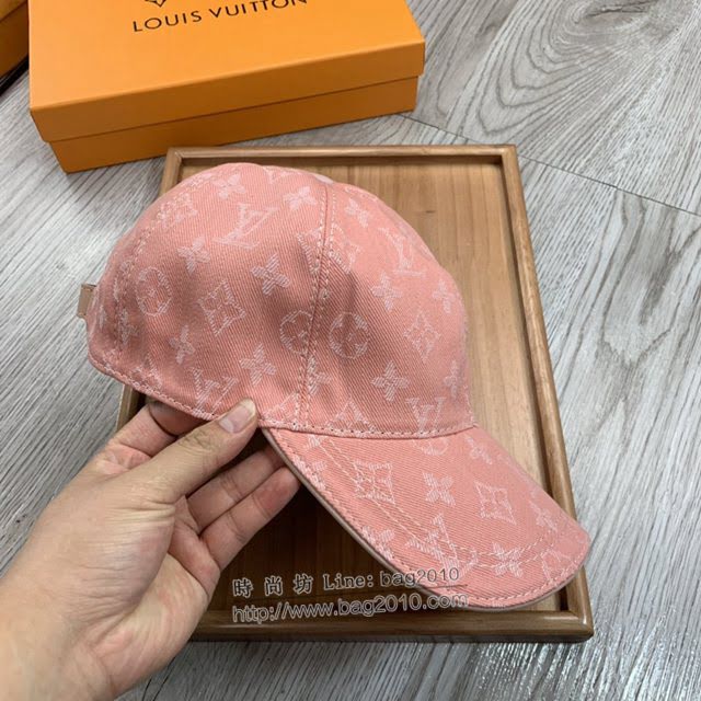 LV男女同款帽子 路易威登水洗牛仔印花棒球帽鴨舌帽  mm1761